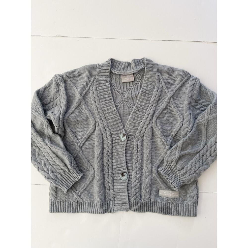 Taylor Swift Cardigan Women M/L Gray Cable Knit Tortured Poets Department Merch